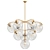 Sleek Satin Brass Chandelier Fixture 3D model small image 1