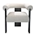 Contemporary Bouclé Grey Dining Chair 3D model small image 2