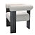 Contemporary Bouclé Grey Dining Chair 3D model small image 3