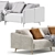 Beige Velvet Lounge Chaise Sofa 3D model small image 7