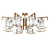  Golden Crystal Ceiling Light 3D model small image 1