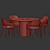  Velvet Upholstered Dining Set 02 3D model small image 4