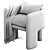 Stylish Milo Baughman Armchair 2015 3D model small image 3