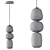 Triple Stacked Lampion Pendant Light 3D model small image 2
