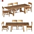 RusticExtend Dining Set 3D model small image 4