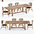 Rustic Farmhouse Dining Set 3D model small image 1