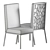 Luxurious Velvet Dining Chair 3D model small image 3