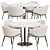 Modern White Marble Dining Set 3D model small image 2