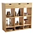 Teak & Pink Terrazzo Bookcase 3D model small image 1