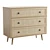 Boho Rattan 3 Drawer Chest 3D model small image 3