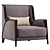 Brezza Fabric Armchair Modern Comfort 3D model small image 1