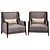 Brezza Fabric Armchair Modern Comfort 3D model small image 2