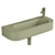 Elegance Defined: Curved Wall Hung Basin 3D model small image 2