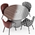 Stylish Aston Dining Set Ensemble 3D model small image 3