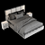 Modern Chocolate Charm Bed 3D model small image 6