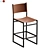 Rugged Leather Bar Stools 3D model small image 1