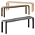 Sleek Offset Bench Designer Seating 3D model small image 1