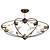 Sleek Modern Glass Chandelier 3D model small image 1