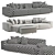 Vitra Soft Modular Three-Seater Platform 3D model small image 6