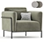 Luxury Velvet Alistair Armchair 3D model small image 2
