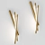 Elegant Brass LED Wall Light 3D model small image 1