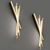 Elegant Brass LED Wall Light 3D model small image 2