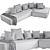 Contemporary 3D Rift L Sofa 3D model small image 3