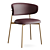 Modern Leather Metal Dining Chair 3D model small image 1