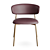 Modern Leather Metal Dining Chair 3D model small image 2