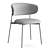 Modern Leather Metal Dining Chair 3D model small image 5