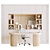 Modern Office Desk Set 3D model small image 1