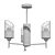 Modern Industrial Chandelier Fixture 3D model small image 2
