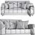 Sleek Modern Intens Sofa V2 3D model small image 3