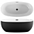 Black Acrylic Vincea Bathtub 3D model small image 1