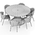 Modern Elegant Dining Table Chair 3D model small image 4