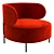 Modern Fabric Lounge Armchair Design 3D model small image 3