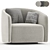 Sleek Swivel Armchair Design 3D model small image 1