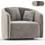 Sleek Swivel Armchair Design 3D model small image 2