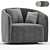 Sleek Swivel Armchair Design 3D model small image 4