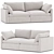 Sleek Hackney 2-Seater Sofa 3D model small image 1