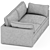 Sleek Hackney 2-Seater Sofa 3D model small image 4