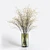Yellow Flowers Glass Vase Bouquet 3D model small image 2