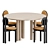 Sleek Helios Dining Set 3D model small image 1