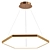 Sleek Hexagon Pendant Light 3D model small image 1