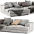 Modern Cassina Chaise Longue Sofa 3D model small image 3