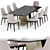 Elegant Cleo Leather Table Chair 3D model small image 1