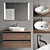 Ketho.2 Double Wooden Vanity Set 3D model small image 1