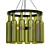 Modern Industrial Wine Bottle Chandelier 3D model small image 1