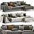 Harper Modern Chaise Sectional Sofa 3D model small image 1