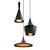 Elegant Triple Shade Pendant Lamp 3D model small image 3